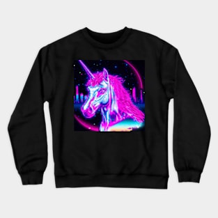 Synth Wave Chrome Unicorn Crewneck Sweatshirt